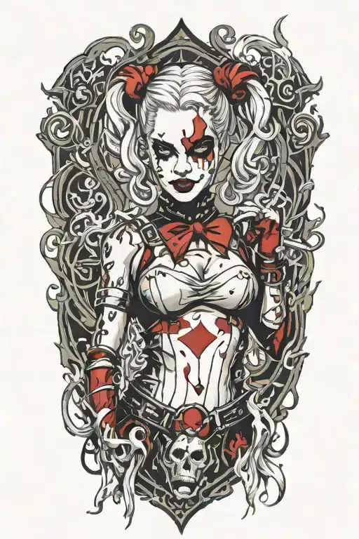 Harley Quinn Standing In Flames