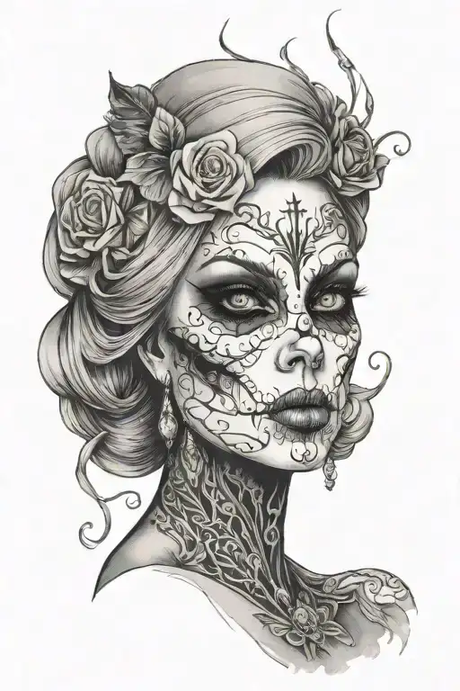 Scary Widow Woman Front Face