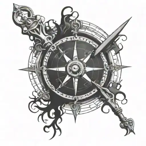 Compass With Circle Hook Crossed