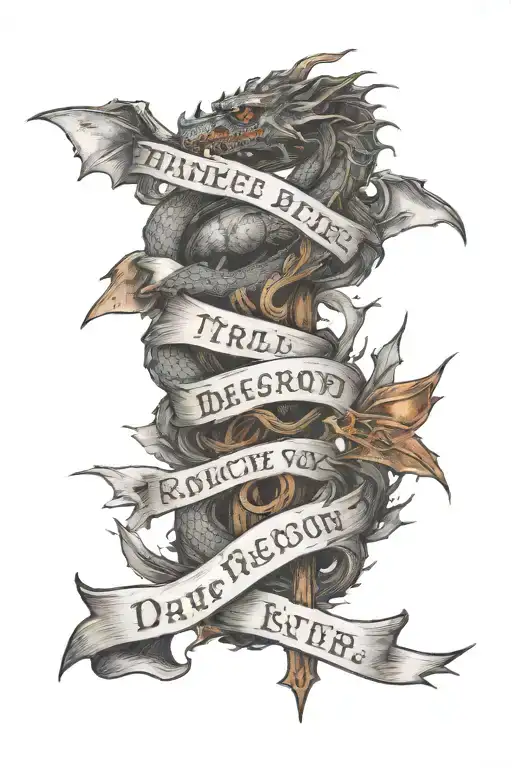 Bible Verse With Dragon Intertwined