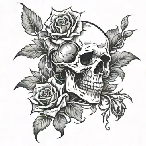 Skull Roses Wrapped