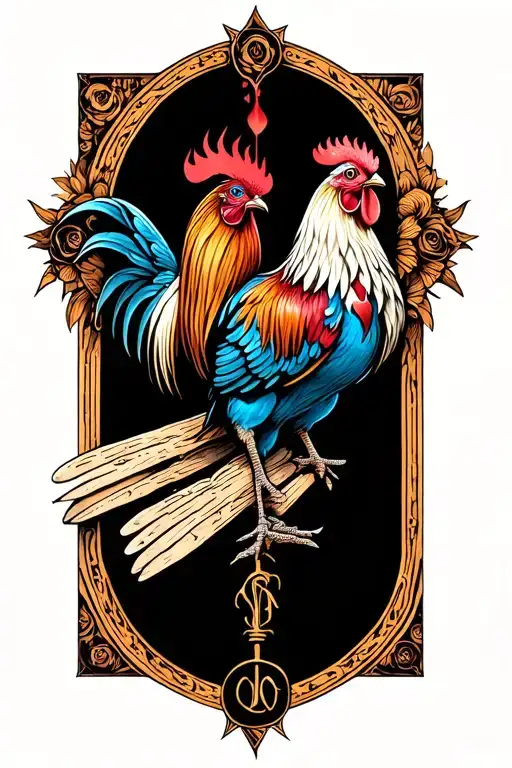 Rooster Perched On Sigil Summoning Souls