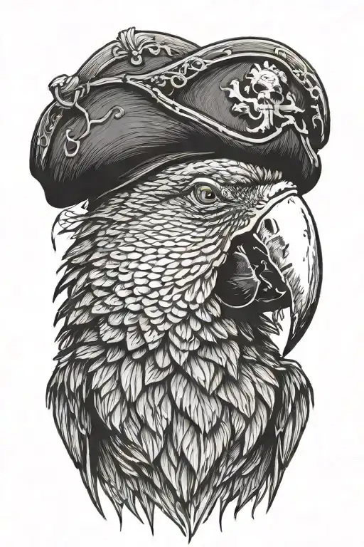 Parrot With Pirate Hat