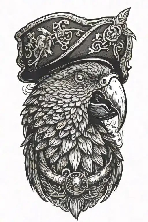 Parrot With Pirate Hat