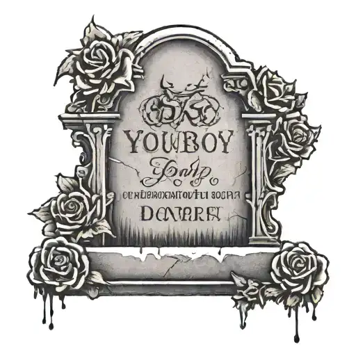 Youngboy Gravestone Engraved With Name Dad