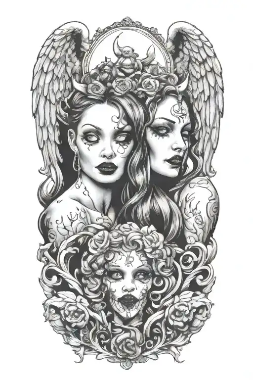 Sexy Angel And Sexy Devil Woman