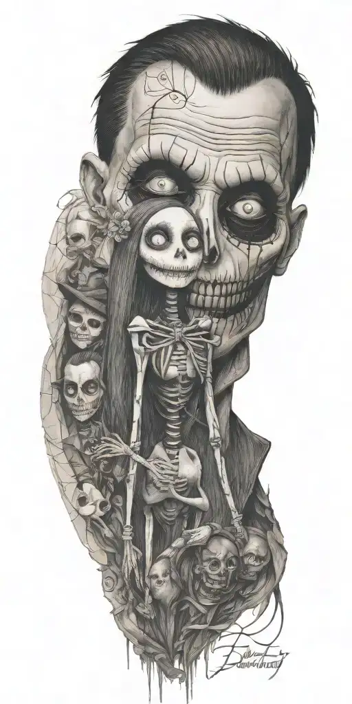 Jack And Sally From The Nightmare Instead Of Big Head