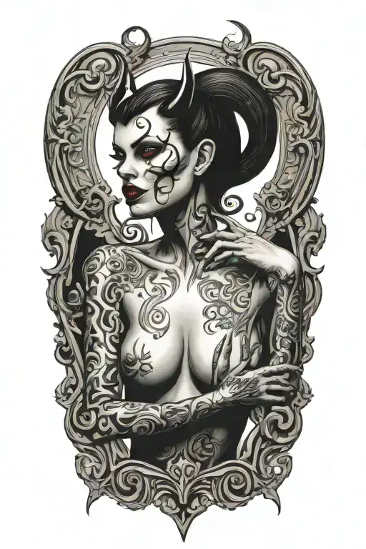 Sexy Devil Woman Posing