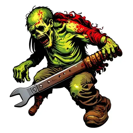 Zombie With Wrench Crossed