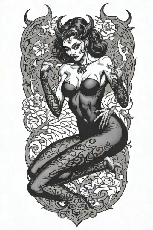 Sexy Devil Woman Posing