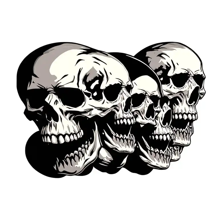 Multiple Skulls Black Inc