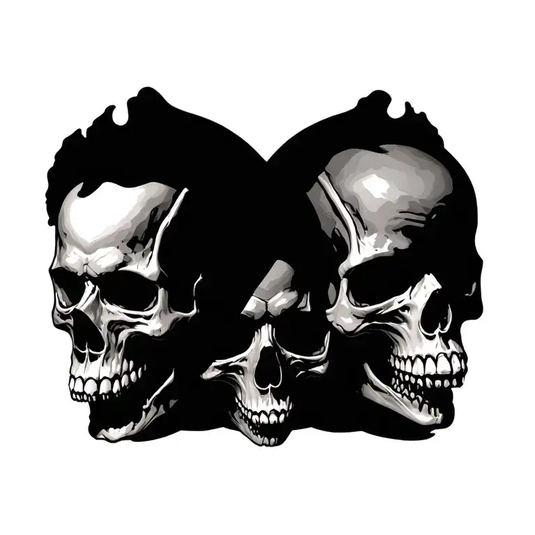 Multiple Skulls Black Inc