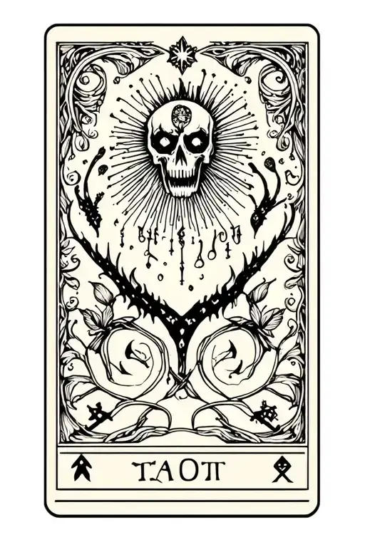 Tarot Card Featuring Iconic Symbols