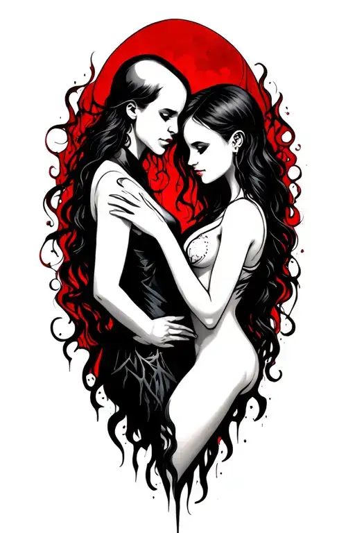 Couple Intertwined Symbolizing The Client's Love