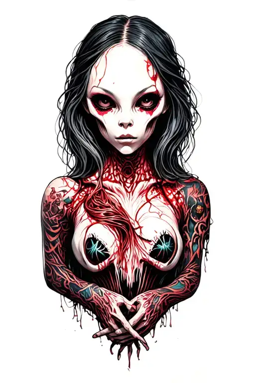 Alien Androgynous And Young Woman