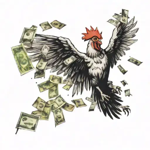 Chicken Throwing Money In The Air