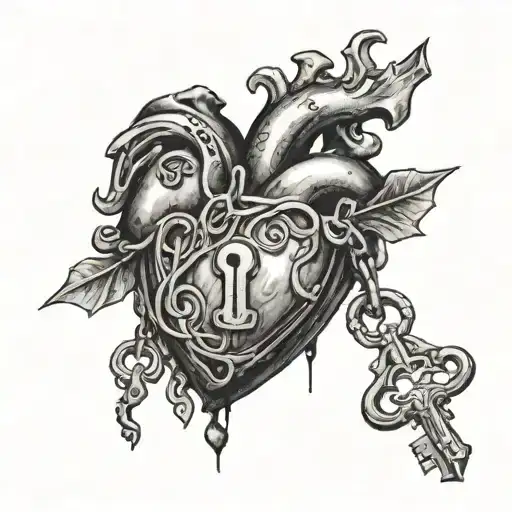 Human Heart Lock And Key