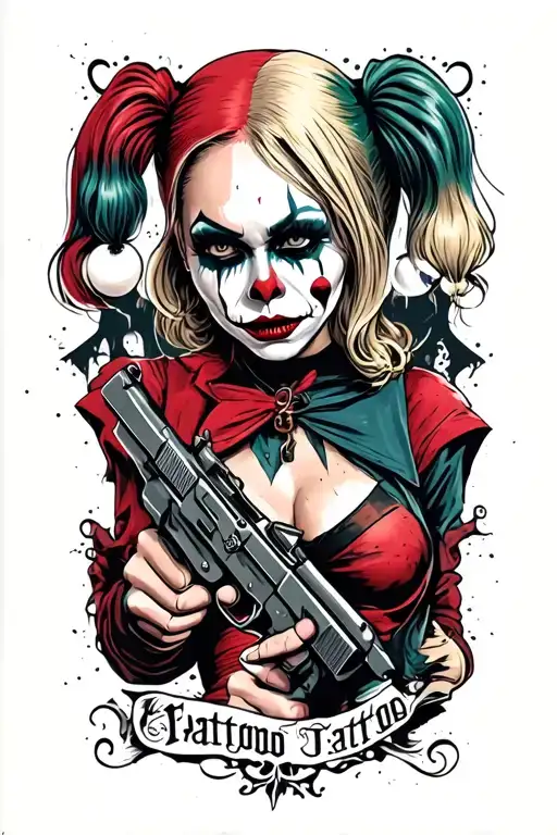 Harley Quinn Holding Gun