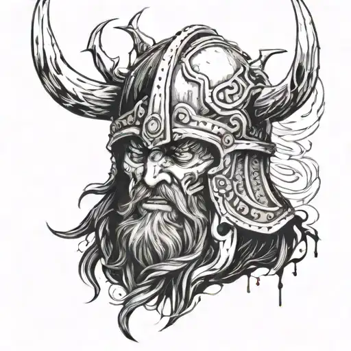 A Broken Viking In A Helmet