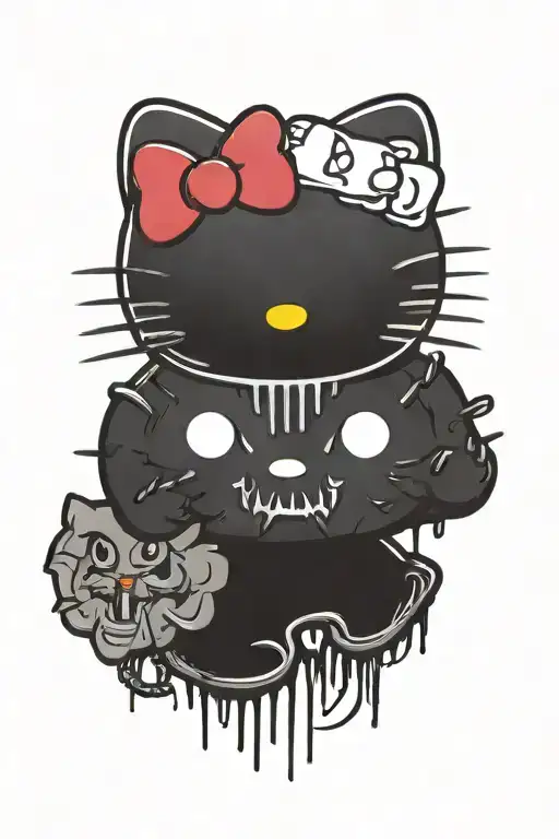 Black Metal Hello Kitty