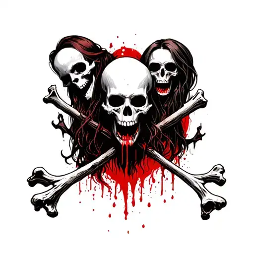 Place Hell With Evil Women Skulls Bones War Death