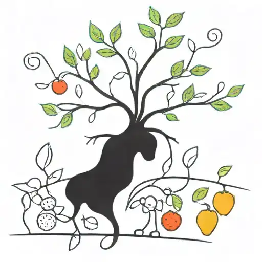 1 Tree 2 Stame 5 Leaves 9 Fruits