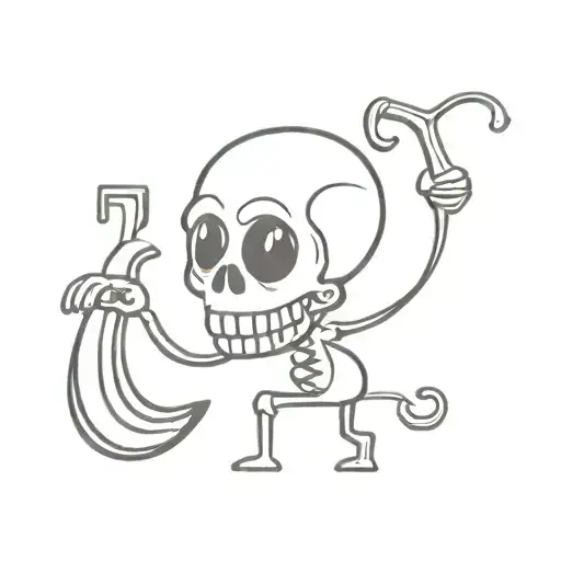 Skull Eating A Banana