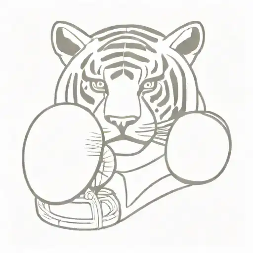 Geometric Tiger Head Boxing Gloves