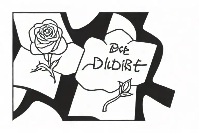 Text Divided By A Rose