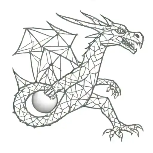Geometric Dragon With Boxing Gloves