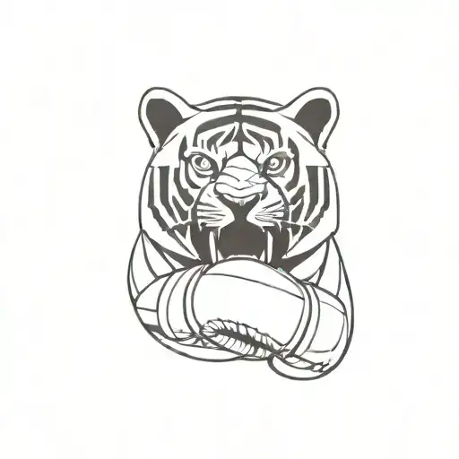 Geometric Tiger Head Boxing Gloves