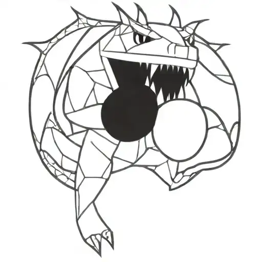 Geometric Dragon With Boxing Gloves
