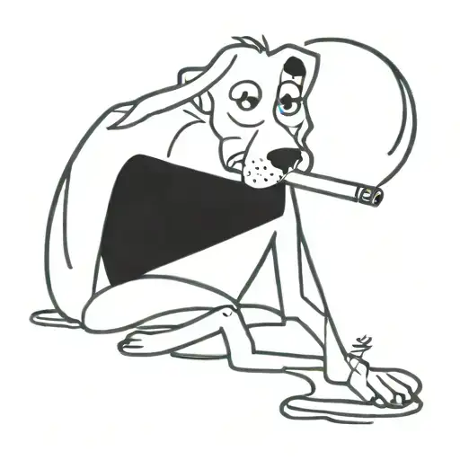 Dog Smoking A Cigarette Sad