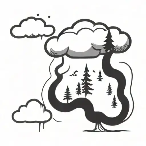 Cloud And Fir Tree Smiling