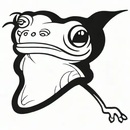 Frog With Horns Blowing Air