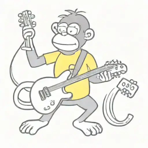 Monkey From The Simpsons With Bass Guitar