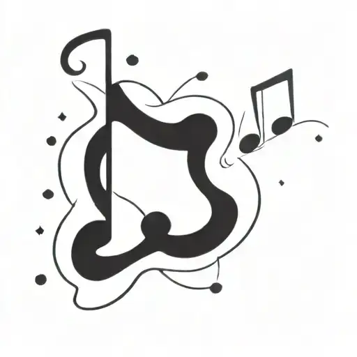 A Cosmic Music Note Swirling Through Space Surrounded