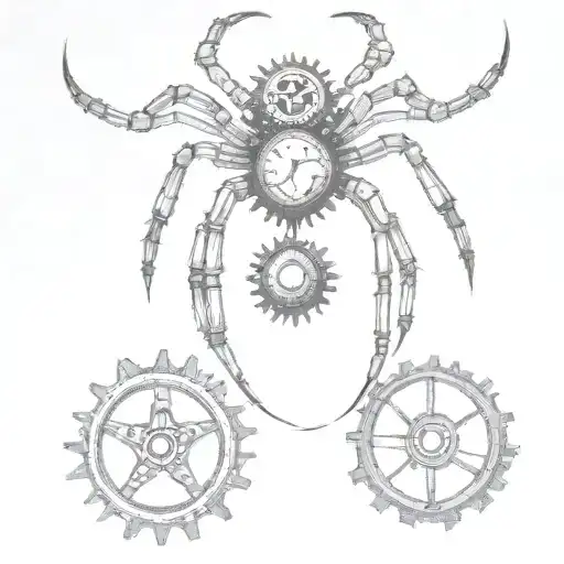 Steampunk Spider With Gears Incorporated