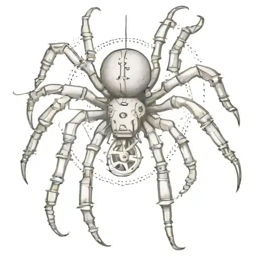 Steampunk Spider With Gears Incorporated