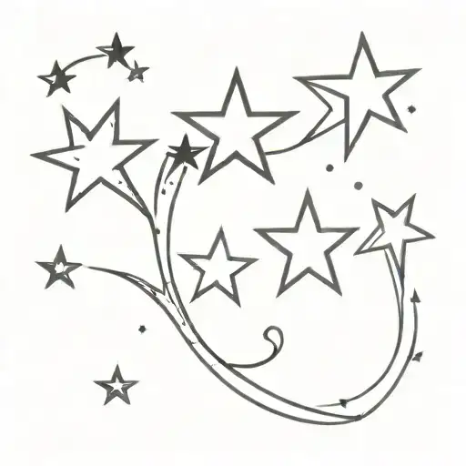 Row Of Stars Line Tattoo Design Community Of Madrid