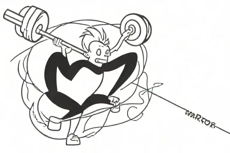 The Word 'Warrior' Incorporated Into A Weightlifting Scene