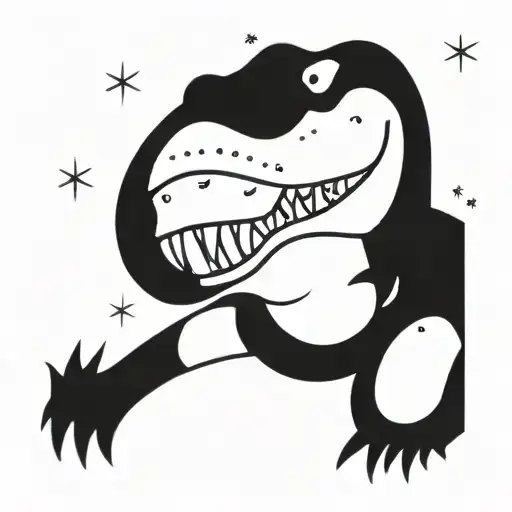 A Black T-rex Who Chockes Out A Snow Flake