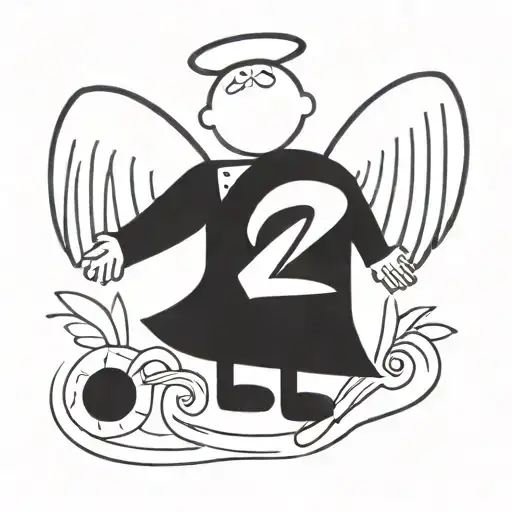 The Number 222 With Angel Wings Spread Above The Number