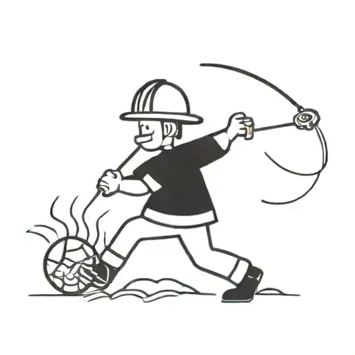 Firefighter Carrying A Football