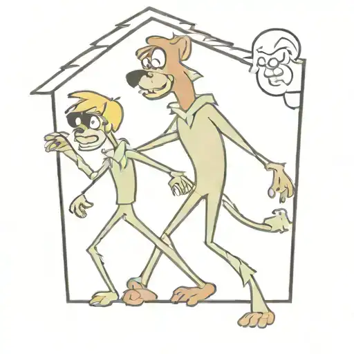 Scooby Doo And Shaggy In A Haunted House