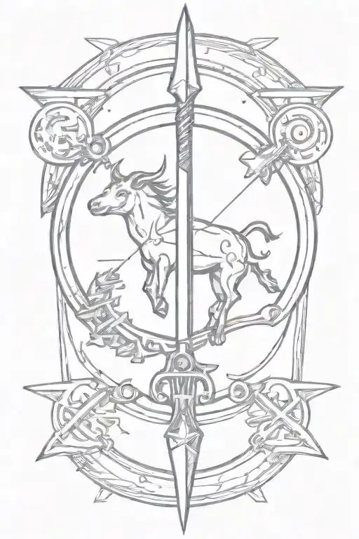 Sagittarius Arrow With Taurus Sign