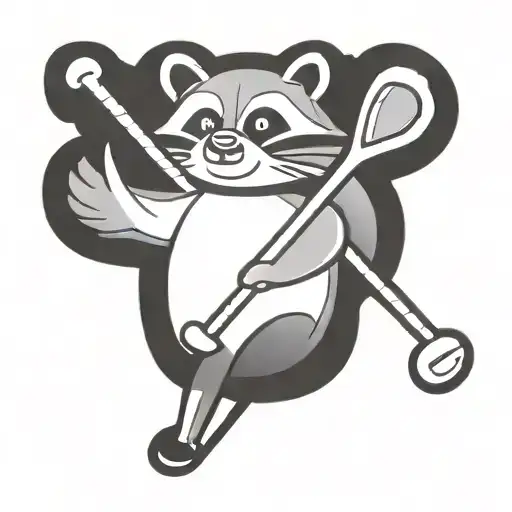 A Raccoon Swinging A Golf Club Logo