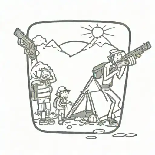 Guns Money Drugs Beer Bottle Camping Scene