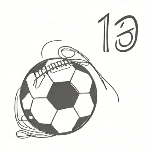 Football Ball And The Number 13 Incorporated Within The Design