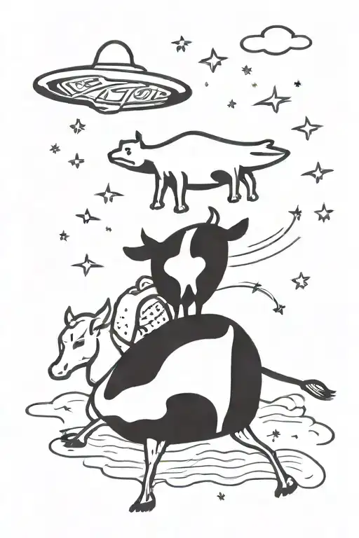 Ufo Abducting A Cow